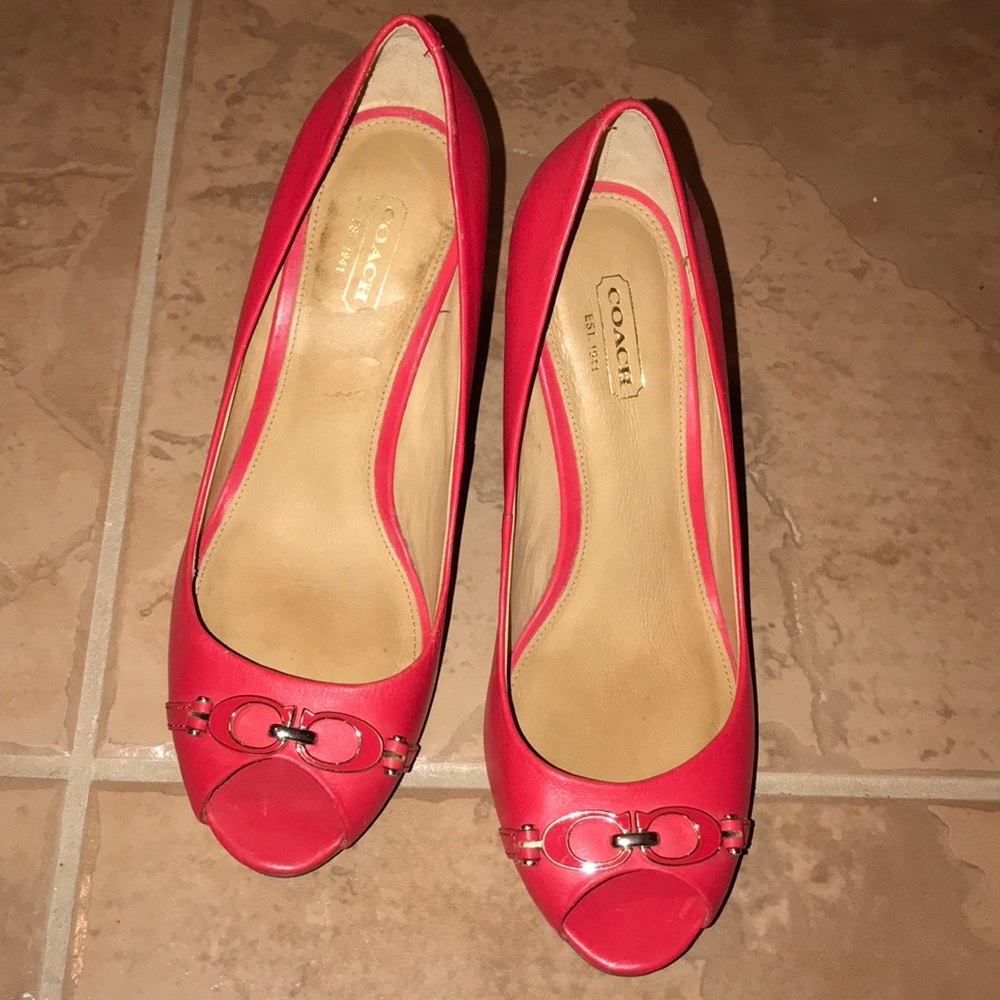 Coach Open-Toe Wedges